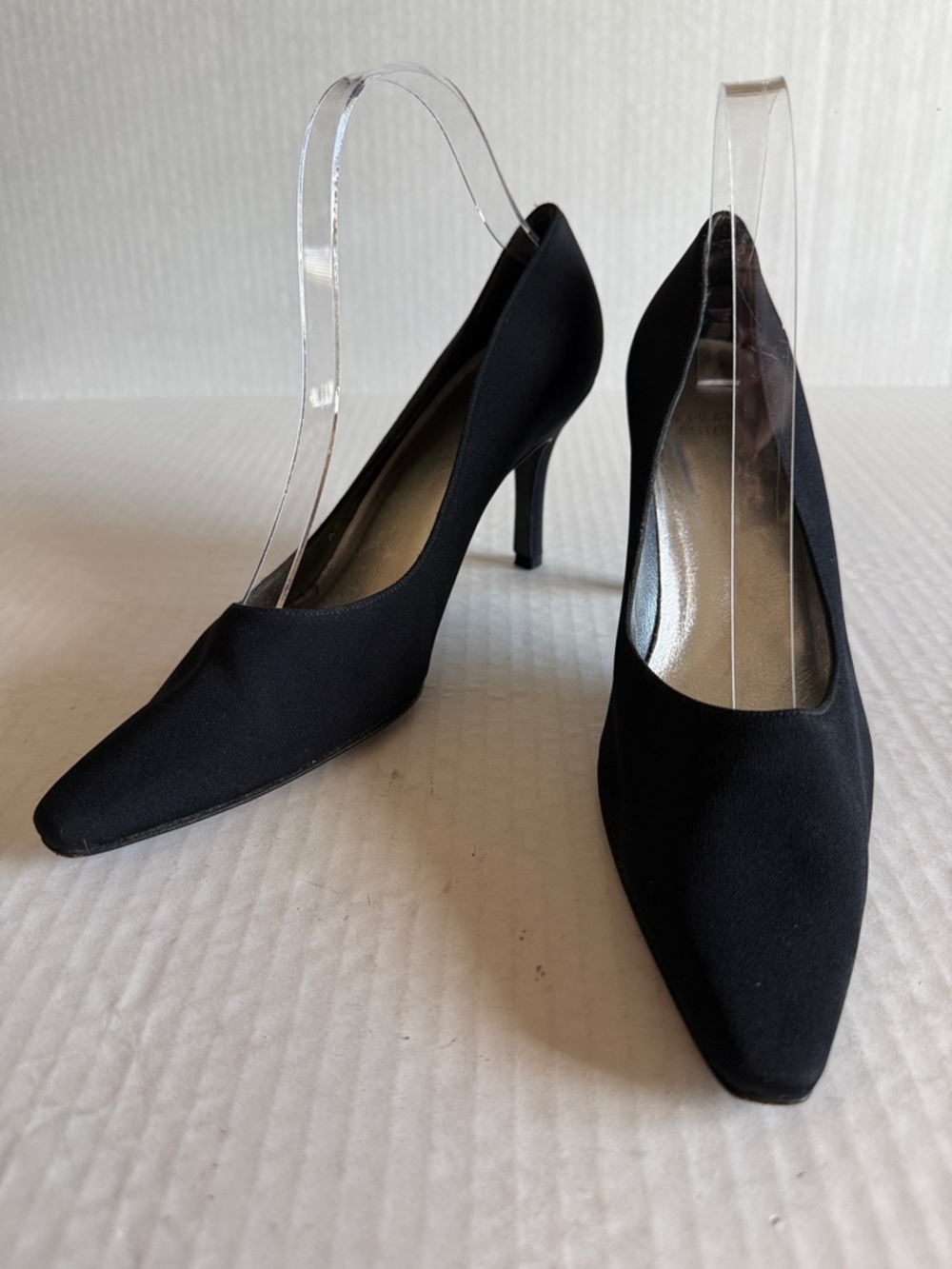 Stuart Weitzman Black Matte Satin Heels